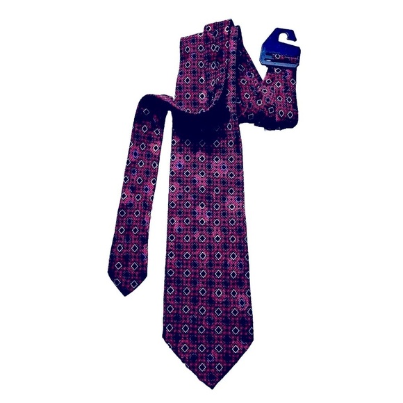 Brioni Men's Red Colorful Geometric Silk Neck Tie - Picture 2 of 4
